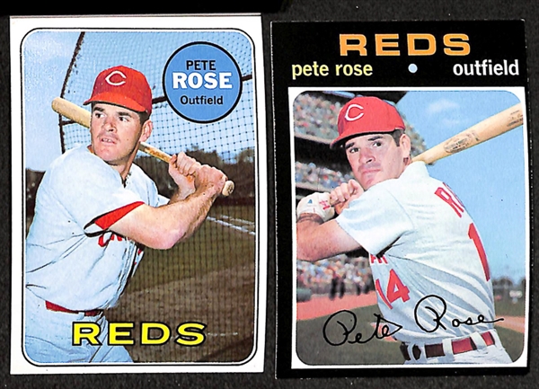 Lot of 27 Pete Rose Topps Cards From 1966 to 1976