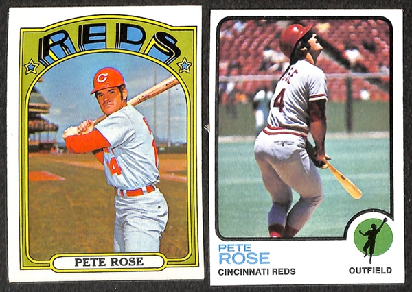 Lot of 27 Pete Rose Topps Cards From 1966 to 1976