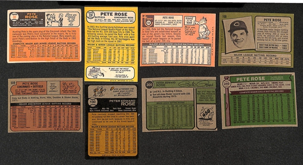 Lot of 27 Pete Rose Topps Cards From 1966 to 1976