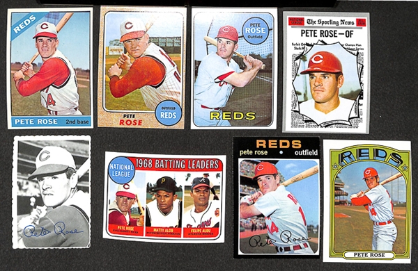 Lot of 45 Pete Rose Cards from 1966 to 1978