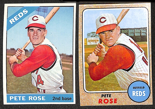 Lot of 45 Pete Rose Cards from 1966 to 1978