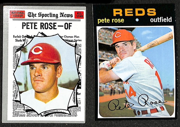 Lot of 54 Pete Rose Topps Cards from 1970 to 1973