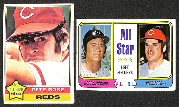Lot of 54 Pete Rose Topps Cards from 1970 to 1973