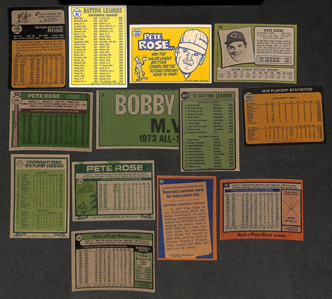 Lot of 54 Pete Rose Topps Cards from 1970 to 1973