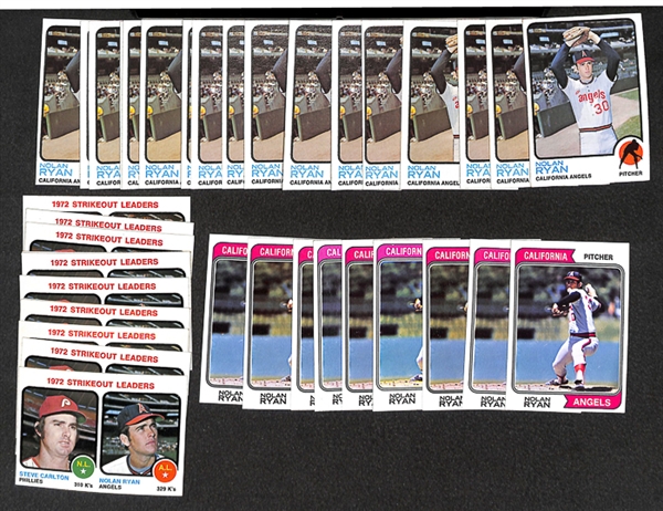 Lot of 39 Nolan Ryan Cards from 1973 and 1974