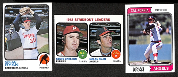 Lot of 39 Nolan Ryan Cards from 1973 and 1974