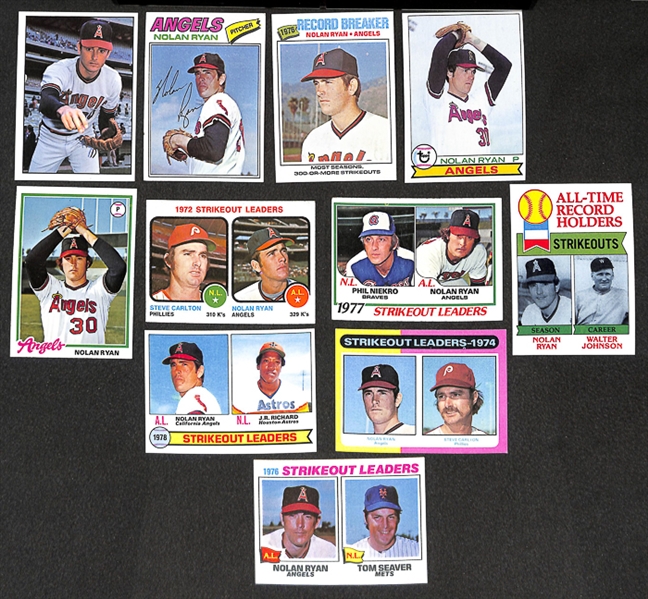 Lot of 47 Nolan Ryan Topps Cards - From 1973 to 1979