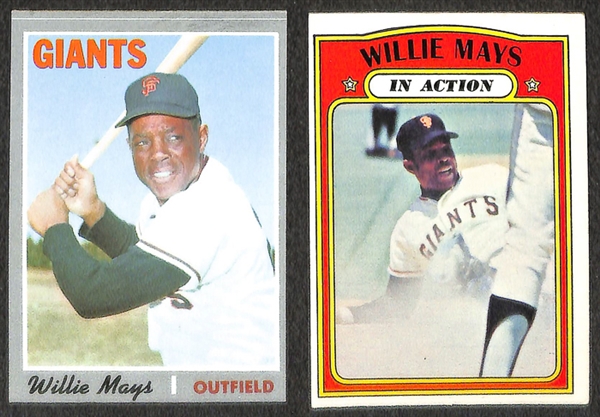 Lot of 15 Willie Mays Baseball Cards from 1959-1973