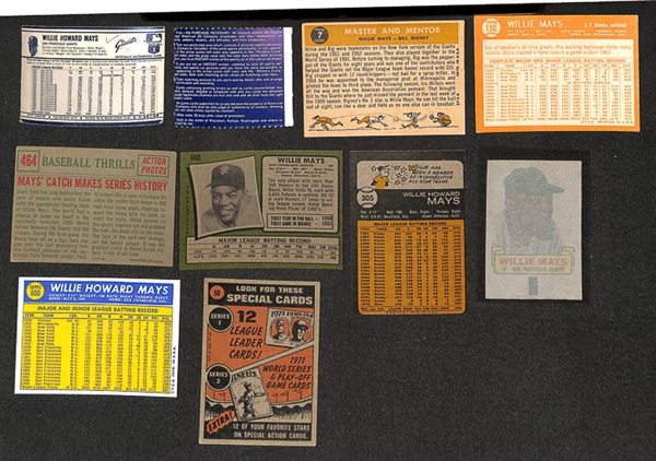 Lot of 15 Willie Mays Baseball Cards from 1959-1973