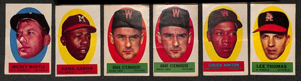 Lot of 1963 Topps Peel-Offs and 1967 Topps Stickers w/ Mantle, Mays, Koufax, Aaron
