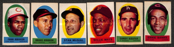 Lot of 1963 Topps Peel-Offs and 1967 Topps Stickers w/ Mantle, Mays, Koufax, Aaron