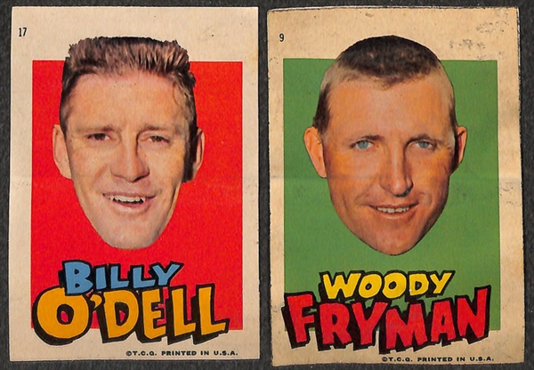 Lot of 1963 Topps Peel-Offs and 1967 Topps Stickers w/ Mantle, Mays, Koufax, Aaron