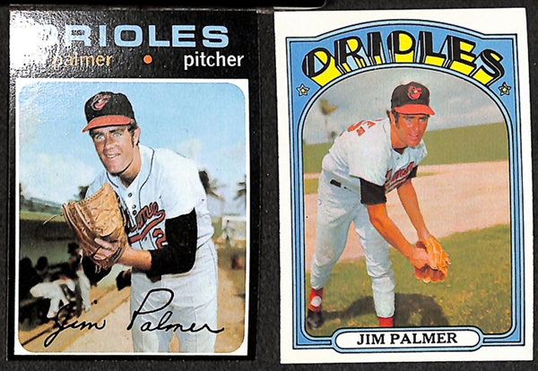 Lot of 113 Jim Palmer Topps Baseball Cards from 1968-1979
