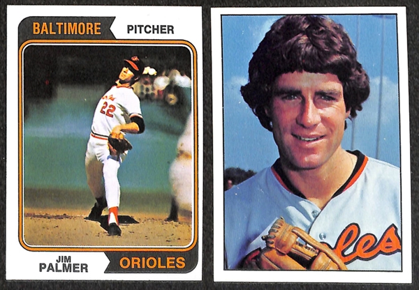 Lot of 113 Jim Palmer Topps Baseball Cards from 1968-1979