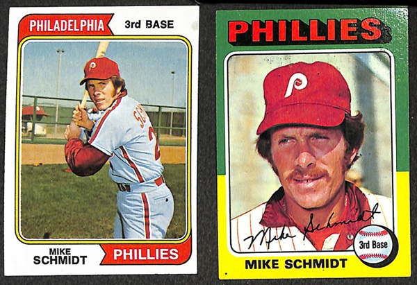 Lot of 63 Mike Schmidt Topps Baseball Cards from 1974-1979