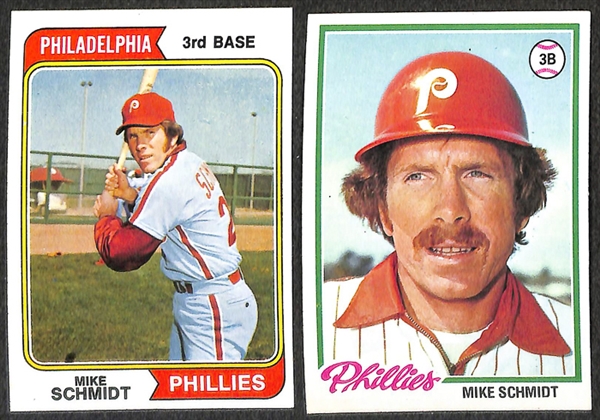 Lot of 63 Mike Schmidt Topps Baseball Cards from 1974-1979