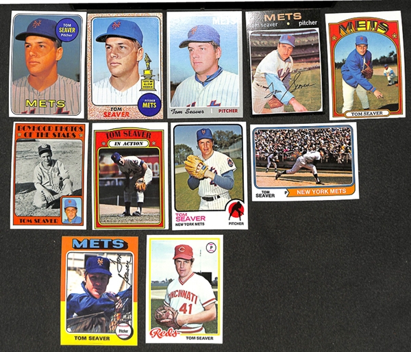 Lot of 42 - Tom Seaver Topps Baseball Cards from 1968-1978