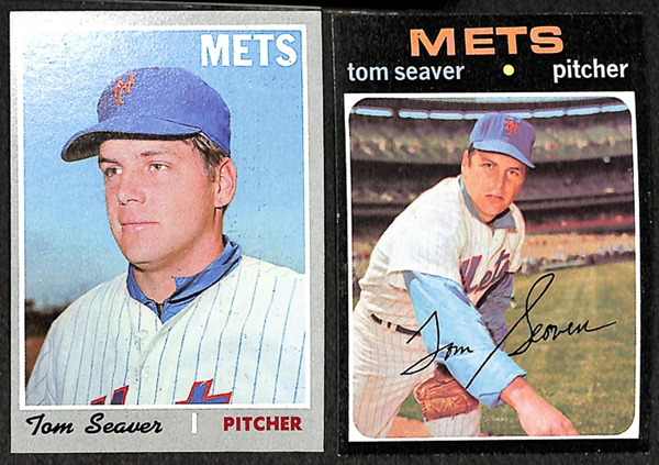 Lot of 42 - Tom Seaver Topps Baseball Cards from 1968-1978