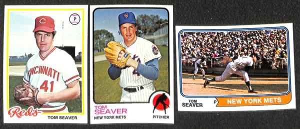 Lot of 42 - Tom Seaver Topps Baseball Cards from 1968-1978