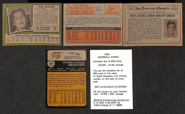 Lot of 48 Tom Seaver Topps & SSPC Baseball Cards from 1971-1975