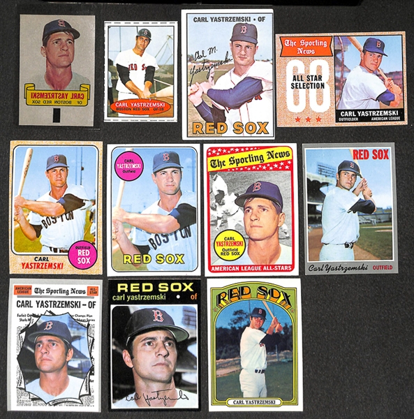 Lot of 25 Carl Yastrzemski Baseball Cards w. 3 - 1971 Bazooka