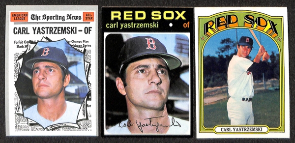 Lot of 25 Carl Yastrzemski Baseball Cards w. 3 - 1971 Bazooka