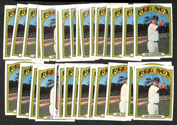 Lot of 35 Carl Yastrzemski 1972 Topps Baseball Cards