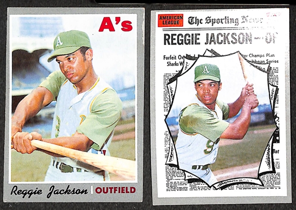 Lot of 25 Reggie Jackson Topps Baseball Cards from 1970 - 1973