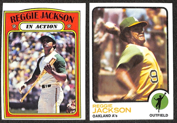 Lot of 25 Reggie Jackson Topps Baseball Cards from 1970 - 1973