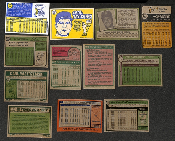 Lot of 61 Carl Yastrzemski Topps Baseball Cards from 1970-1979