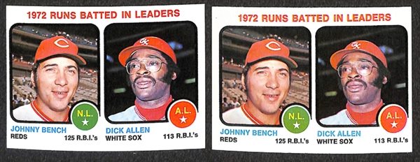 Lot of 70 Johnny Bench Topps Baseball Cards from 1972-1979
