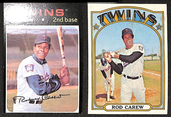 Lot of 77 Rod Carew Topps Baseball Cards from 1970-1978