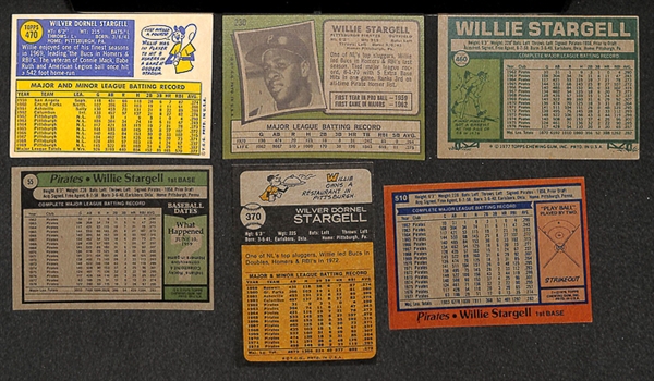 Lot of 46 Willie Stargell Topps Baseball Cards from 1970-1979