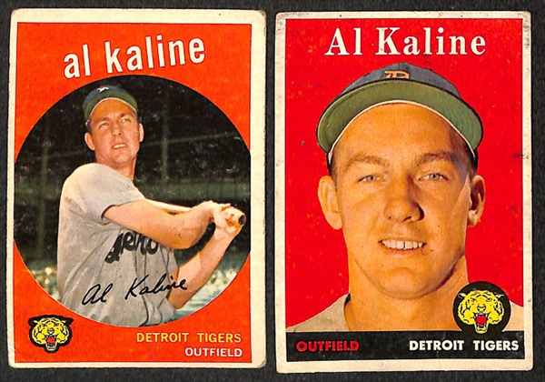 Lot of 54 Al Kaline Baseball Cards from 1958-1974