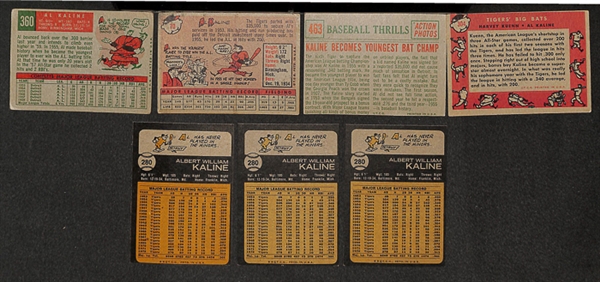 Lot of 54 Al Kaline Baseball Cards from 1958-1974
