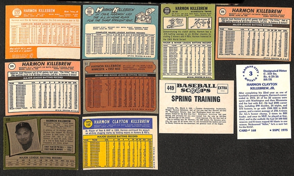 Lot of 46 Harmon Killebrew Baseball Cards from 1964-1975