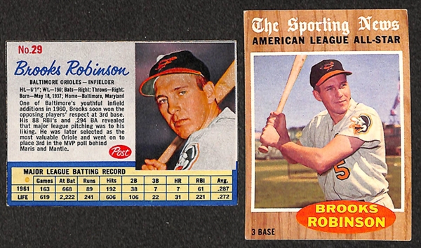 Lot of 92 Brooks Robinson Baseball Cards from 1961-1978