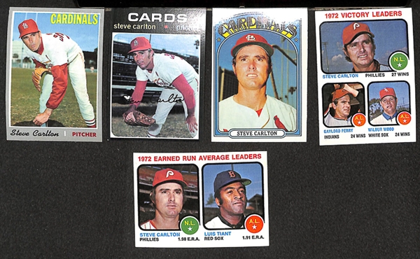 Lot of 98 Steve Carlton Baseball Cards from 1970-1978