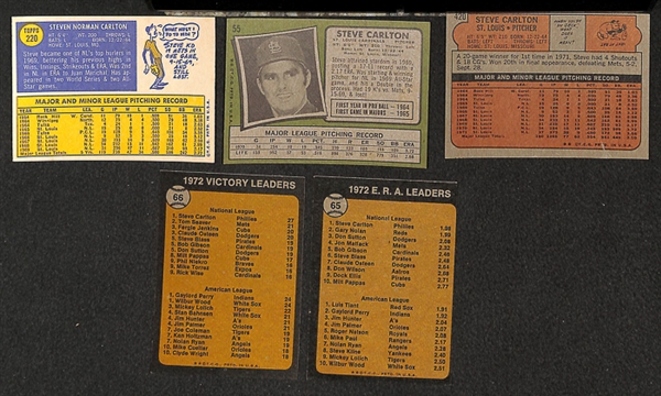 Lot of 98 Steve Carlton Baseball Cards from 1970-1978