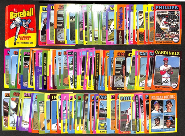 Lot of 89 - 1975 Topps Mini Cards w. Gary Carter Rookie Card - Includes Wrapper 
