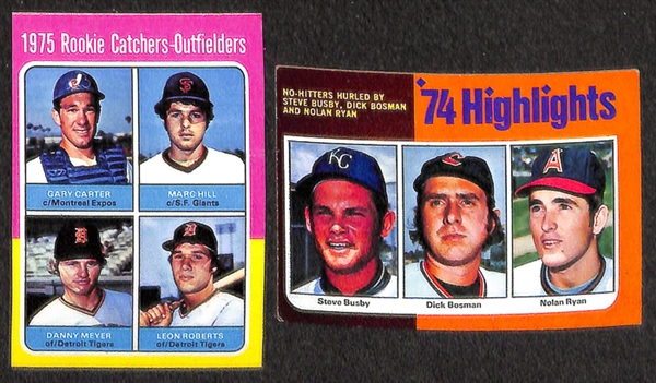 Lot of 89 - 1975 Topps Mini Cards w. Gary Carter Rookie Card - Includes Wrapper 