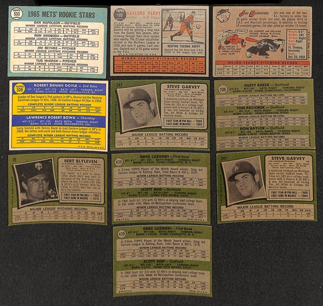 Lot of 44 Topps Rookie Cards of Star Players from 1962-1978 w. 1962 Gaylord Perry