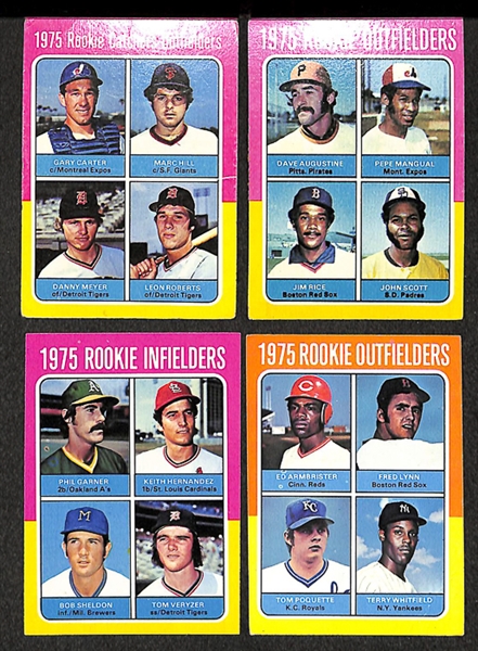 Lot of 54 - 1975 Topps Baseball Rookie Cards w. 14 Gary Carter Rookie Cards
