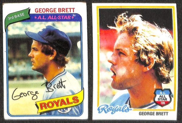 Lot of 62 Topps/SSPC George Brett Baseball Cards w. 1975 Rookie Card (MC)