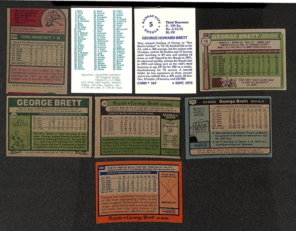 Lot of 62 Topps/SSPC George Brett Baseball Cards w. 1975 Rookie Card (MC)