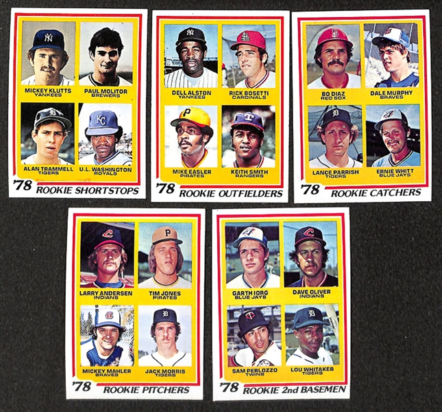 Lot of 76 - 1978 Topps Baseball Rookie Cards w. 15 - Molitor/Tremmel Rookie Cards