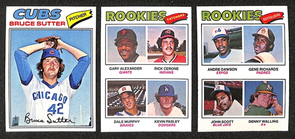 Lot of 47 1977 Topps Baseball Rookie Cards w. 21 - Andre Dawson Rookie Cards