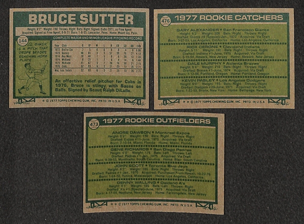 Lot of 47 1977 Topps Baseball Rookie Cards w. 21 - Andre Dawson Rookie Cards