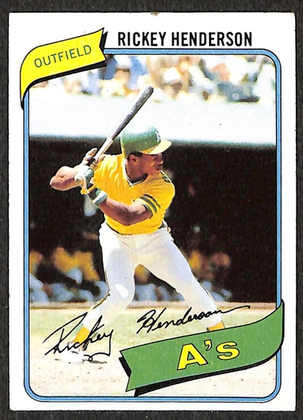 Lot of 19 1980 Topps Rickey Henderson Rookie Cards