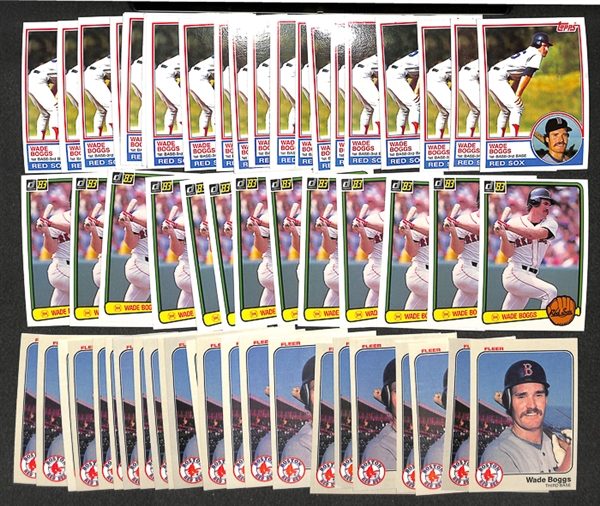 Lot of 58 - 1983 Wade Boggs Rookie Cards - Topps/Donruss/Fleer